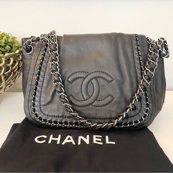 CHANEL Handbags - Chanel Chain Calfskin Luxe Ligne Accordion Flap Bag